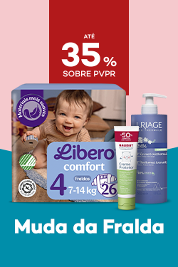 Muda da Fralda com destaque promocional de at&eacute; 35% sobre pre&ccedil;o de Venda ao P&uacute;blico Recomendado